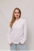 Женский легкий базовый белый лонгслив