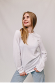 Женский легкий базовый белый лонгслив