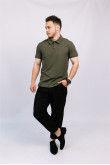 Чоловіча Оливкова футболка Поло  з коміром форма нгу