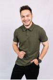 Чоловіча Оливкова футболка Поло  з коміром форма нгу