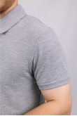 Чоловіча Світло сіра меланж футболка Поло з коміром класична