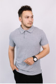 Чоловіча Світло сіра меланж футболка Поло з коміром класична