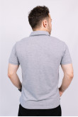 Чоловіча Світло сіра меланж футболка Поло з коміром класична