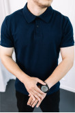 Мужская футболка Поло с воротником Темно-синего цвета