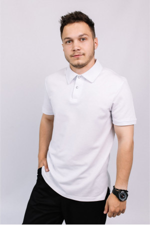 Мужская Белая футболка Поло с классическим воротником