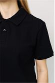 Женская черная футболка Поло с классическим воротником 