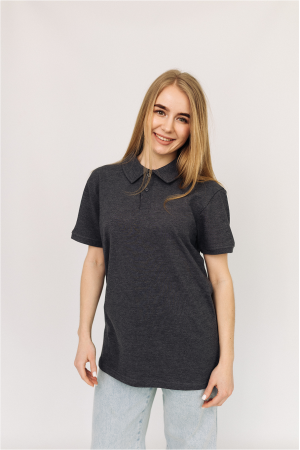 Женская футболка Поло Темно-серый Антрацит повседневная базовая