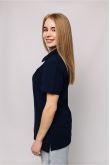 Жіноча футболка з коміром Поло Темно-синього кольору