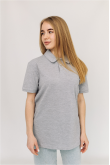 Жіноча Світло сіра меланж футболка Поло з коміром класична