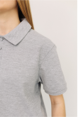 Жіноча Світло сіра меланж футболка Поло з коміром класична