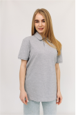 Жіноча Світло сіра меланж футболка Поло з коміром класична
