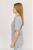 Жіноча Світло сіра меланж футболка Поло з коміром класична