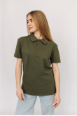 Женская Оливковая футболка Поло с воротником нгу