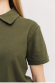 Женская Оливковая футболка Поло с воротником нгу