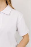Жіноча Біла футболка Поло з коміром класична