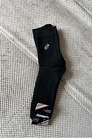 Мужские махровые зимние носки черного цвета