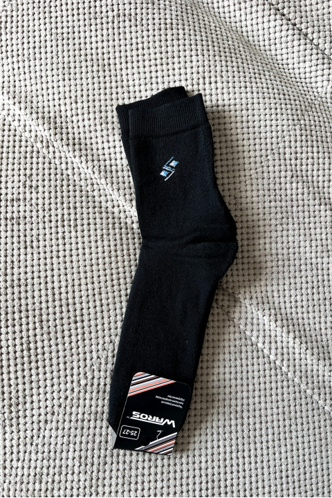 Мужские махровые зимние носки черного цвета