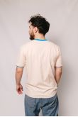 Чоловіча Бежева футболка на ґудзиках