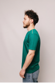 Мужская Зелена футболка на пуговицах