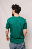Мужская Зелена футболка на пуговицах