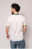 Мужская Белая футболка на пуговицах