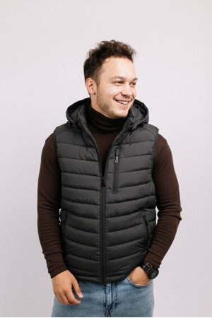 Мужская темно-серая жилетка на молнии