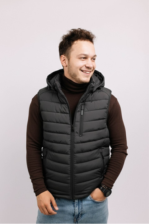 Мужская темно-серая жилетка на молнии